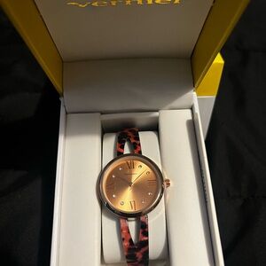 Women's Rose Gold Watch with Tortoise Strap